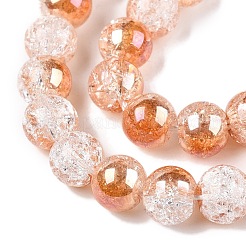 Electroplated Crackle Glass Beads Strands&nbsp;EGLA-N014-6mm-01