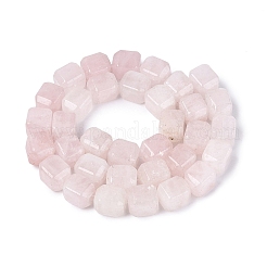 天然石ローズクォーツビーズ連売り  直方体の  10~12x9~10x9~10mm  穴：0.6~0.9mm  約32~36個/連  14.37~16.34（36.5~41.5センチメートル）&nbsp;G-Q608-10O