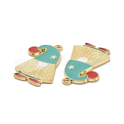 Christmas Theme Rack Plating Alloy Enamel Pendants&nbsp;PALLOY-O109-33LG