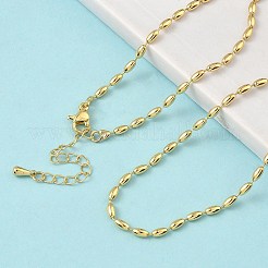 2.5MM Brass Rice Ball Chain Necklaces&nbsp;NJEW-P339-04G
