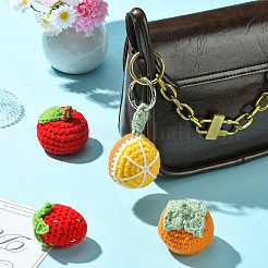 1セット6色のフルーツかぎ針編みバッグ吊り下げアクセサリー  混合スタイル  混合色  カラフル  約5~6.5センチの長さ  幅4~5.5cm&nbsp;ST-CJ0028-07
