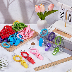 36Pcs 6 Colors Resin Sport Whistle with Bracelet&nbsp;AJEW-GO0004-15