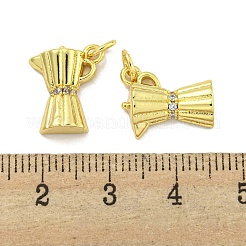 Rack Plating Brass Micro Pave Clear Cubic Zirconia Pendants&nbsp;KK-B091-36G