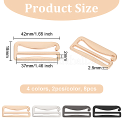 8Pcs 4 Colors Zinc Alloy Underwear Strap Buckles&nbsp;FIND-OC0003-08D