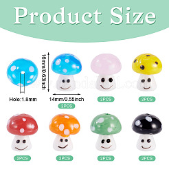 14Pcs 7 Colors Handmade Lampwork Beads&nbsp;LAMP-TA0001-89