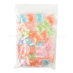 32 個の UV メッキレインボー虹色アクリルビーズ  ウサギの頭が付いたキャンディーの形  二層ビーズ  ミックスカラー  21.5x17x9.5mm  穴：3.5mm&nbsp;OACR-FS0002-14