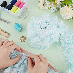 3-Layer Polyester Pleated Ribbon&nbsp;SRIB-WH0011-171A