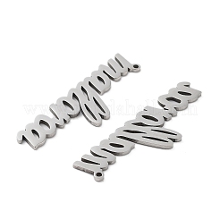 変色しない201ステンレススチールペンダント  言葉 マヨルカ 魅力  ステンレス鋼色  16x49x1.5mm  穴：1.6mm&nbsp;STAS-A090-28A-P