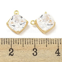 Brass Glass Pendants&nbsp;KK-S386-08G