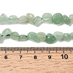 天然石グリーンアベンチュリンビーズ連売り  ナゲット  タンブルストーン  5~9x5~8.5x3~6mm  穴：0.8~0.9mm  約31個/連  7.87''（20センチメートル）&nbsp;G-P601-A07-02