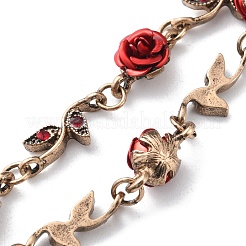 Aluminium Flower Link Bracelets&nbsp;BJEW-WH0011-19R