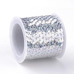 環境に優しいプラスチックスパンコールビーズ  スパンコールビーズ  装飾アクセサリー  フラットラウンド  ホワイト  6mm  約5m /ロール&nbsp;PVC-Q092-6mm-P50112