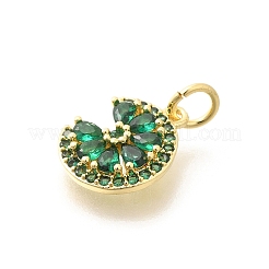 Brass Micro Pave Cubic Zirconia Pendants&nbsp;KK-L225-006G-03