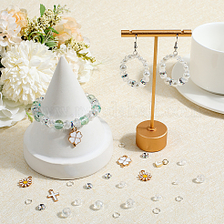 DIYガラスビーズと合金エナメルチャームブレスレット作りキット  透明  6x5mm  穴：1mm&nbsp;DIY-SP0001-57C