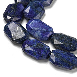 天然石ラピスラズリビーズ連売り  染め  六角  多面カット  12x17x5mm  穴：1mm  約24個/連  15.55''（39.5センチメートル）&nbsp;G-P544-B10-01