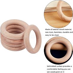 ブナ材リンクリング  歯が生えるリング  赤ちゃんおしゃぶりのおもちゃ  バリーウッド  60x11mm  内径：40mm  10個/セット&nbsp;WOOD-FG0001-07B