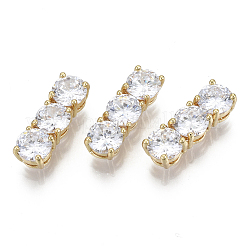 Brass Micro Pave Clear Cubic Zirconia Multi-Strand Links&nbsp;KK-N232-36A-NF
