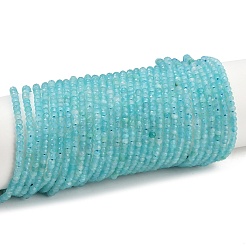 多面カットロンデル天然アマゾナイトビーズ連売り  3x2mm  穴：0.8mm  約163個/連  15.5インチ&nbsp;G-F289-06
