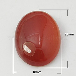 天然石カボション  染め＆加熱  赤瑪瑙  オーバル  レッド  25x18x7mm&nbsp;G-G082-18x25x7mm-1