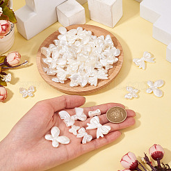 332 個 9 スタイル ABS プラスチック模造パールビーズ  ちょう結びと蝶々  ホワイト  8~23x10~31x3~12.5mm  穴：1.5~4.5mm&nbsp;KY-TA0001-50
