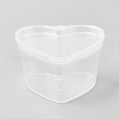 45mlハート型調味料箱  使い捨て味付けカップ  透明  4.6~5.8x5.5x3.2cm  容量：45ml（1.52液量オンス）&nbsp;LS-CON-WH0031-01