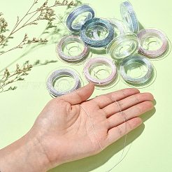 1 グランド 10 ロール 3 プライ メタリック ポリエステル コード  ラウンド  ジュエリー作りのための  ミックスカラー  0.3mm  1色/ロール&nbsp;MCOR-CJ0001-06
