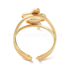 女性用304ステンレススチールオープンカフリング  ヘビ  18KGP本金メッキ  23mm  内径: 調節可能&nbsp;RJEW-M020-01G-05
