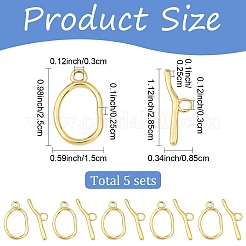 5Pcs 304 Stainless Steel Toggle Clasps&nbsp;STAS-YW0003-36G