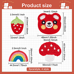 24Pcs 4 Style Crochet Appliques&nbsp;DIY-FG0004-06