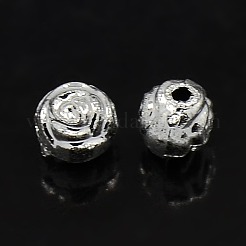 Plating Plastic Acrylic Flower Rose Beads&nbsp;PACR-L005-8mm-01S