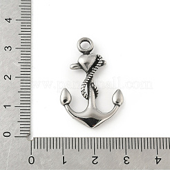 304ステンレスペンダント  アンカーチャーム  アンティークシルバー  31x20x4mm  穴：3mm&nbsp;STAS-Z147-01AS-01