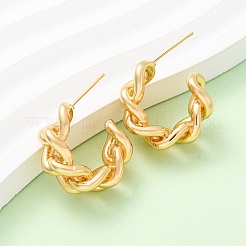 Brass C-Shaped Stud Earrings&nbsp;EJEW-A143-04G