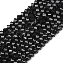天然石ブラックトルマリンビーズ連売り  多面カット  ツイスト  6~6.5x5x5mm  穴：1mm  約58~61個/連  14.17''~14.69''（36~37.3センチメートル）&nbsp;G-P611-C37-01