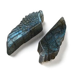 天然ラブラドライトの彫刻カボション  天使の翼  50~51x16~18x8~12mm&nbsp;G-C152-05