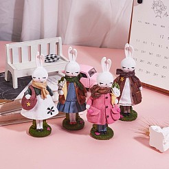 Resin Standing Rabbit Statue Bunny Sculpture Tabletop Rabbit Figurine for Lawn Garden Table Home Decoration ( Blue )&nbsp;JX084A