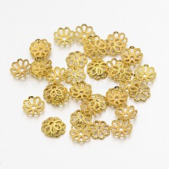 Filigree Multi-Petal Brass Bead Caps&nbsp;KK-N0088-07G-01