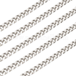 5mアルミカーブチェーン  スプールで  溶接されていない  多面カット  プラチナ  12x9x3.5mm&nbsp;CHA-TA0001-29P
