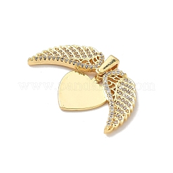 Brass Micro Pave Cubic Zirconia Openable Pendants&nbsp;KK-F905-02G-01