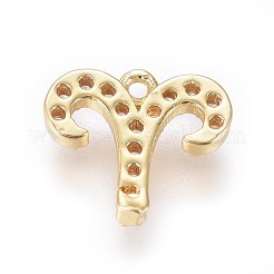 Golden Plated Brass Micro Pave Cubic Zirconia Charms&nbsp;ZIRC-L075-51K