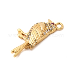 Brass Micro Pave Cubic Zirconia Pendants&nbsp;KK-C117-08G