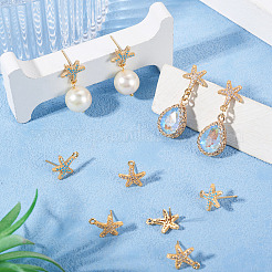 8Pcs 2 Colors Brass Micro Pave Cubic Zirconia Stud Earring Findings&nbsp;KK-TA0002-62
