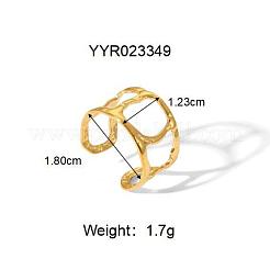 女性用304ステンレススチールカフリング  18KGP本金メッキ  ナゲット  12.3mm  内径：18mm&nbsp;HY5627-2
