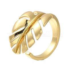 Rack Plating Brass Cuff Finger Rings for Women&nbsp;RJEW-C115-02G