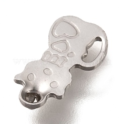 変色しない201ステンレススチールチャーム  レーザー切断  猫の形  ステンレス鋼色  12x6x0.6mm  穴：1.4mm&nbsp;STAS-B001-43P