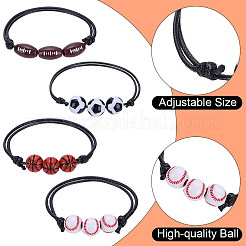 20Pcs 4 Styles Sport Theme Acrylic Beaded Bracelets for Men Women&nbsp;BJEW-SP0001-24