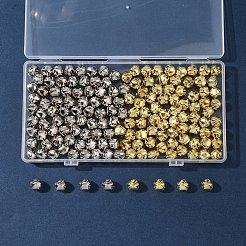 鉄製ベルチャーム 200色2個  プラチナ·ゴールデン  10x10x10mm  穴：3x1mm  100個/カラー&nbsp;IFIN-FS0001-53