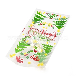 クリスマスのテーマoppプラスチック収納バッグ  チョコレート用  キャンディ  クッキーギフト包装  クリスマスツリー模様  27x13x0.01cm  100個/袋&nbsp;ABAG-B003-09