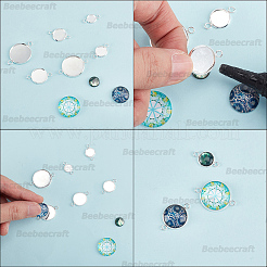 60Pcs 304 Stainless Steel Cabochon Connector Settings&nbsp;STAS-BBC0009-57C