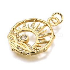 Rack Plating Brass Micro Pave Cubic Zirconia Pendants&nbsp;KK-K401-48B-G