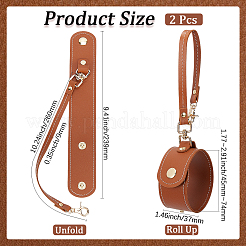 PUレザーバンド帽子スカーフクリップ  合金クラスプ付  ブラウン  239x37x5.5mm&nbsp;AJEW-WH20054-004A